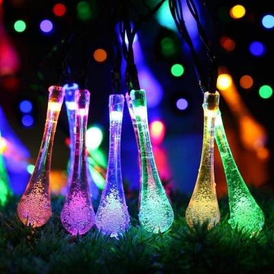 China HDL83 Garden Led String Light Crystal Bubble Solar Water Drop Outdoor Holiday Decoration Lights Garden Ball Lights for sale