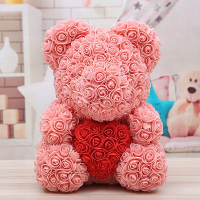 China Soap Flower Preserved Handmade Flower Teddy Bear Artificial Flower Rose PE Simulation Valentine's Day Mother's Day Gift Fresh Flower 40cm for sale