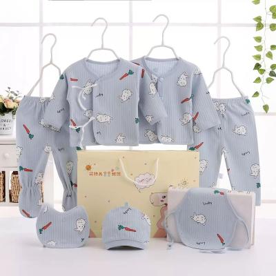 China New Breathable Newborn Cotton Infant Baby Clothes Suit Gift Box 7 Piece Clothes Set for sale