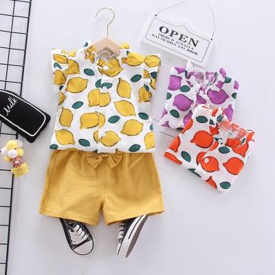 China New Children's Clothing Summer Girls' Suit Girls' Clothing Sets Girl's Casual T-shirt and Short Skirt for sale