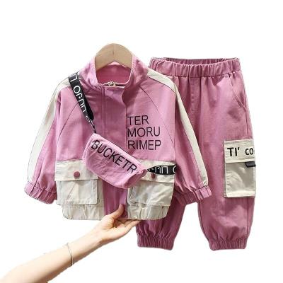 China 2021 Casual Girls Sports Suit New Two Piece Spring Suit For Kids for sale