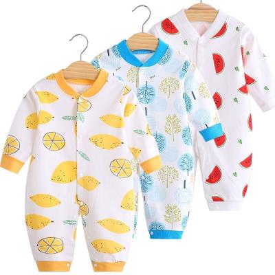 China 100%Cotton Girls Clothing Wholesale Anti-static Newborn Baby Clothes Summer Long Sleeve Romper for sale