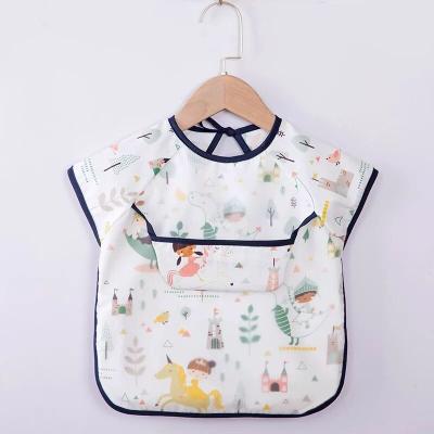 China Sustainable Custom Waterproof Baby Apron Short Sleeve Baby Feeding Bibs for sale