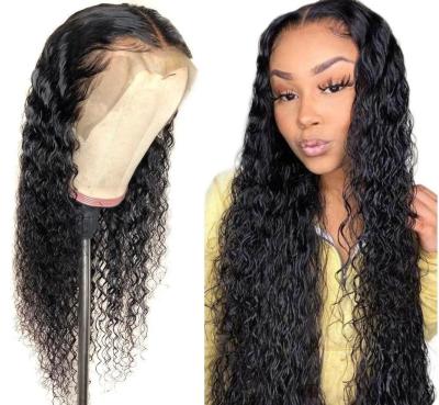 China Unprocessed Chemical Free Lacefront Peruvian Hair Curly Lead Wig 100 Percent Water Wave Frontal Wig for sale