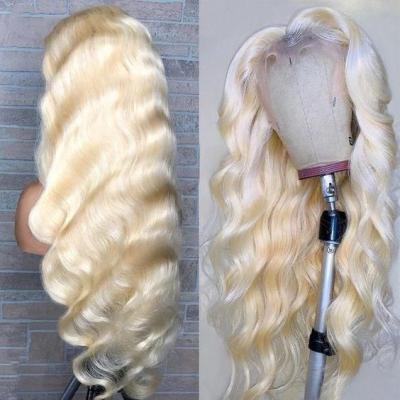 China 1B 613 Blonde 1B 613 Closure 13X4 13X6 Hd Human Body Wave Raw Transparent Lace Double Sided Body Wave Wig for sale