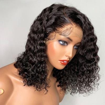 China Curly Lead Wig Raw Virgin Indian Hair Vendor Cuticle Aligned Bob Wigs Hd Transparent Lace Frontal Deep Curly Wig for sale