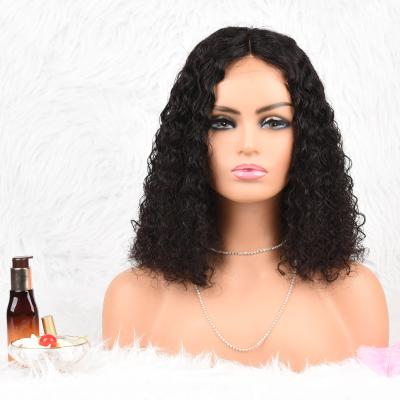 China 100% Natural Hairlin Curly Lead Wig Hair Can Be Dyed 10-14 Inches Bob Lace Front Peruvian Curly Wig for sale