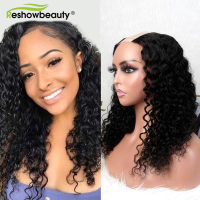 China U-Part Wigs For Black Women Glueless Remy Human Hair Wigs 180% Density No Sew In Color U Part Hair Natural Wigs 12 Inch To 24 Inch For Black Women for sale