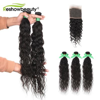 China Wholesale Unprocessed Virgin Hair Brazilian Water Wave Bundles And Headbands 613 Bundles And Lace Up Headband for sale