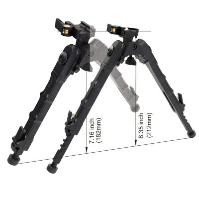 China Tactical V9 Rifle Aluminum Accessories Metal Tripod With Adjustable QD 20mm Picatinny Rail Mount Bipod Adapter Length Black Color for sale