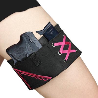 China Nylon Concealed Leg Gun Holster For Women Adjustable Thigh Holster Ladies Pistol Holster for sale