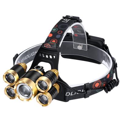 China Jingrui Hotsale 5LED Camping High Power 3000lumen 4modes USB Charger LED Head Lamp for sale