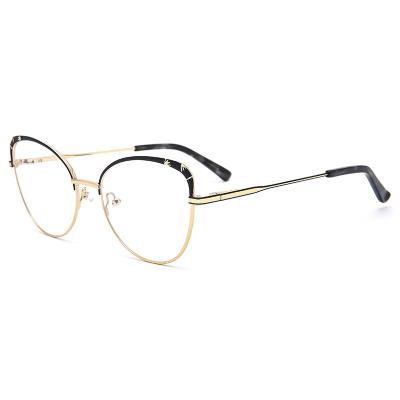 China For Wholesale Fashion Cat-eye Reading Glass 0189 Large Frame Metal Frame Optical Glasses for sale