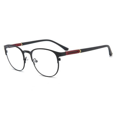 China For Reading Glasses 15004 High Quality Black Round Stainless Steel Optical Frame Glasses For Men for sale