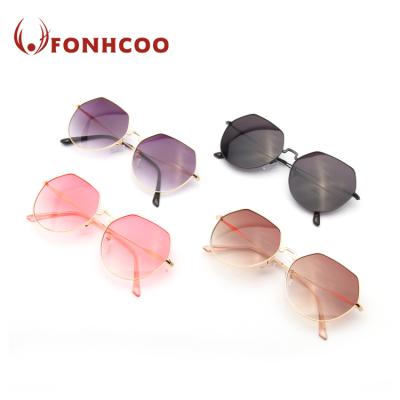 China Popular Fashion FONHCOO Sunglasses Fashion Customized Logo Women Metal Sunglasses For Sale for sale