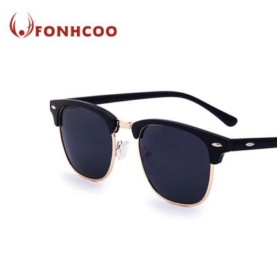 China High Quality Customized Metal Sunglasses FONHCOO Logo Fashion Unisex Half Frame Fashion Sunglasses for sale