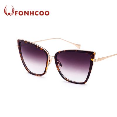 China Fashion FONHCOO Sunglasses Promotion Customized Women Metal Frame Sunglasses With Logo for sale