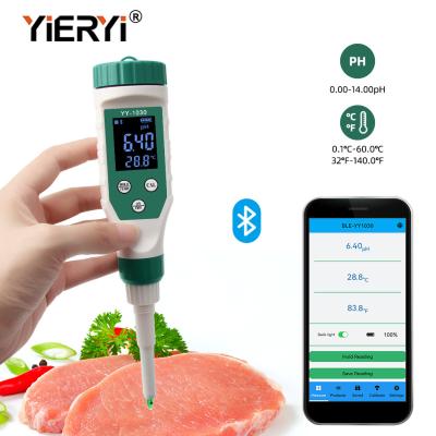 China Medidor de PH do alimento de Digitas Bluetooth para a carne do queijo do fruto da fabricação de cerveja que enlata 0 - 14ph à venda