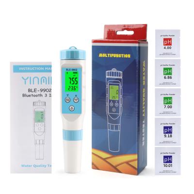 China Yieryi BLE-9902 Bluetooth pH Meter – Multi-Function EC & Temperature Tester for Pools, Aquariums, and Hydroponic Water Quality for sale