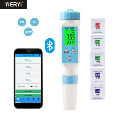 China Yieryi BLE-9902 3-in-1 Bluetooth pH & EC Meter – Comprehensive Water Testing for Pools, Hydroponics, and Aquariums for sale