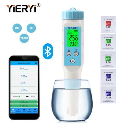 China Yieryi BLE-9902 pH Meter with Bluetooth – 3-in-1 EC & Temperature Measurement for Accurate Water Testing in Pools, Tanks, and Gardens for sale