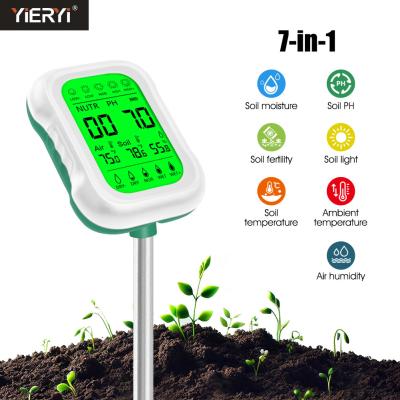 China Yieryi 7-in-1 Soil Tester – Essential Tool for Soil pH, Moisture, Light Intensity, and Temperature,Fertility,Air Humidity,Ambient Temperature for sale