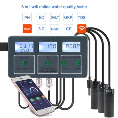 China 8-in-1 Smart WiFi Water Quality Tester Remote Monitoring  Ideal for Aquariums, Pools, Labs, and Drinking Water for sale