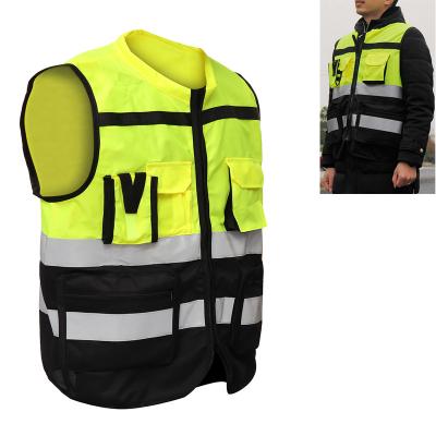 China Water Proof Warm High Visibility Safety Reflective Vest Pockets Design Road Safety Reflective Outdoor Vest for sale