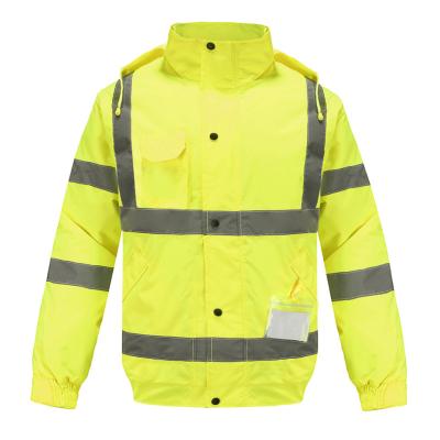 China Fluorescent Winter Safety Traffic Water Proof Jacket Anti-fouling Uniform Windproof Reflective Waterproof Jacket for sale