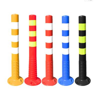 China 75CM Road Safety Reflective Reflective Cone PU Column Road Safety Flexible Red Warning Cone for sale