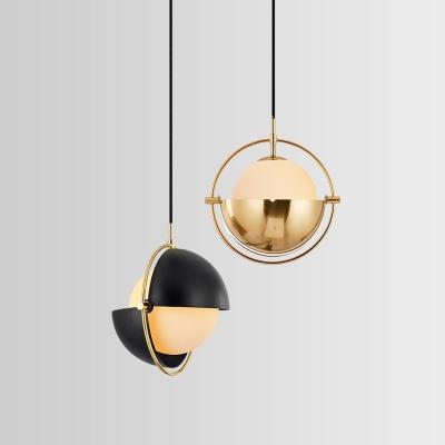 China Modern Simple Round Glass Nordic Gold Pendant Globe Drop Ceiling Lamp Modern Hanging Light for Hotel Bedside Bed Room Kitchen Island for sale