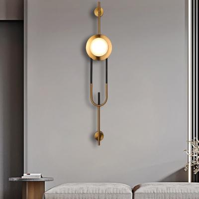 China Modern luxury design long wall lamp hotel sconce LED wall gold marble fancy lights for villa living room restaurant decoration for sale