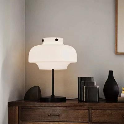 China Bedside Living Room Dining Table Hotel Table Lamp Shade Metal Home Decor Nordic Luxury Modern White Frosted Glass Decor for sale