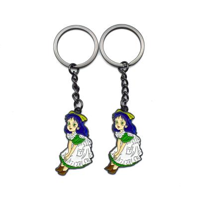 China Promotional Custom Cute Cartoon Green Europe Key Chain Keychain Key Chain For Souvenir for sale