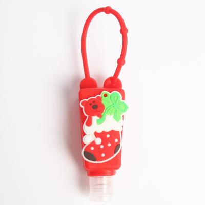 China Portable Christmas Beer Sock Silicone Travel Mist Spray Red Bottle Mini Bag Hand Sanitizers Keychain for sale