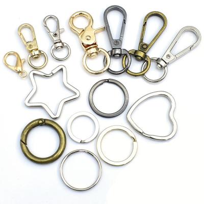 China Eco-Friendly Custom Paint Lobster Keyring Ring Connector Baking Key Chain Buckle Split Clasp Accessories Key Chain for sale