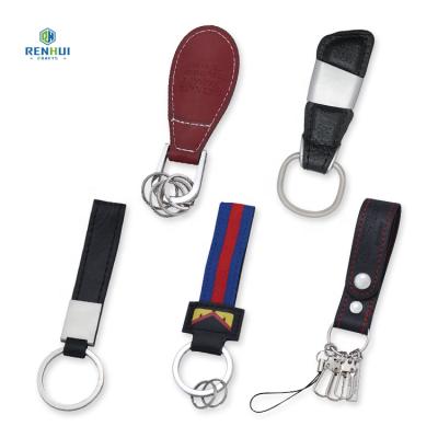 China Factory Fashion Custom Made Eco-Friendly Metal Engraved Luxury Car Logo Keychain Leather Key Chain Brand Keyring Sublimation for sale