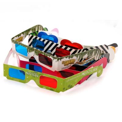 China Cheap 3D Movie/3D Games Betoyy Promotional Gift Disposable Cardboard 3D Movie Watching Red-Cyan Paper Glasses for sale