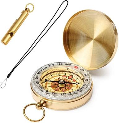 China Wholesale Best Quality Portable Waterproof Luminous Camping Brass Guide Survival Compass Pointing Guide With Box Opener for sale