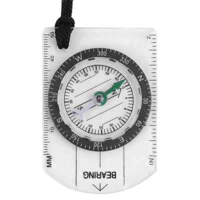 China Leading Professional Mini Compass Guide Survival Orienteering Outdoor Rise Lightweight Compass With Scale Ruler for sale