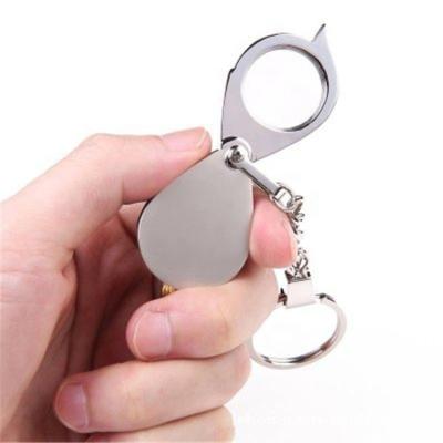 China Zine Alloy +optical Glass Mini Metal Magnifier with 15x Magnifier Head Chain Magnifier for Jewelry Diamonds Gems Coins for sale