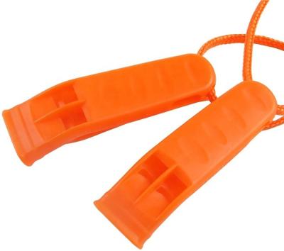 China Outdoor Camping Hiking 2 Pack Emergency Safety Rescue Whistles Lightweight Plastic Survival Whistles With Lanyard And Clip for sale