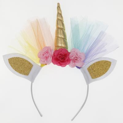 China Halloween Decoration Unicorn Hair Band Holiday Party Baby Hair Accessories for sale