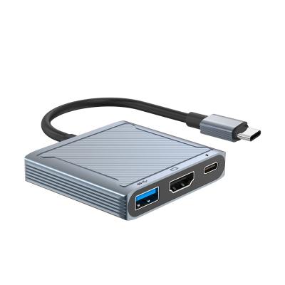 China Hot Swappable Hub 3in1 USB-C to 4K HDMI Power Supply and usb3.0 Port OEM/ODM Hub for MacBook Pro and Samsung Galaxy S9 S10 Support for sale