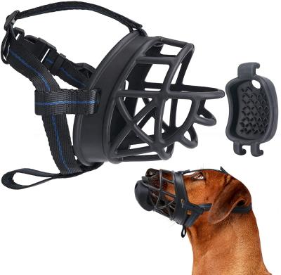 China Pet Supply Basket Stocked Cage Dog Muzzles Adjustable For Small Medium Large Large Dogs For Biting Stops Training for sale