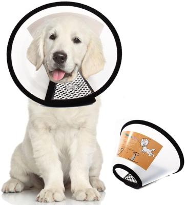 China Lights Up Amazon Customized Protective Core Cone Soft PVC Recovery Pets Cat E-Collar Elizabethan Inflatable Dog Collar For Dogs And Cats for sale