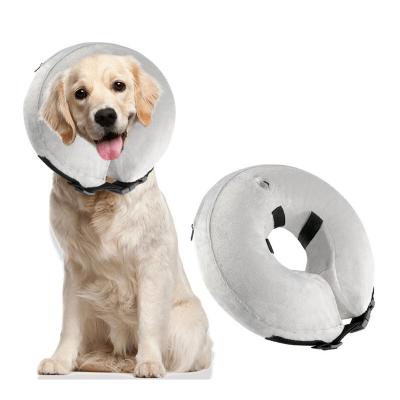 China Lights Up Amazon Customized Protective Cone Soft PVC Recovery Pets Cat E-Collar Elizabethan Inflatable Dog Collar for Dogs and Cats for sale