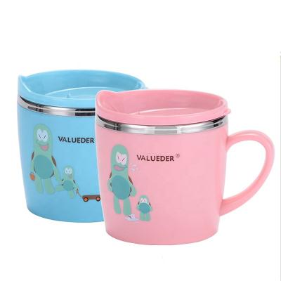 China BPA Free Stainless Steel Kids Learning Mug, Baby Trainer Mug For Milk, Water for sale