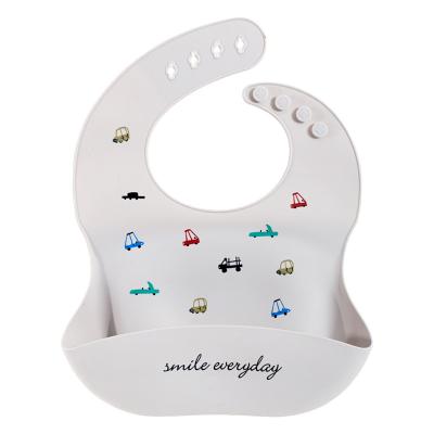 China BPA Free Wholesale Custom Hot Sale Silicone Baby High Quality Waterproof Bib With Food Catcher for sale