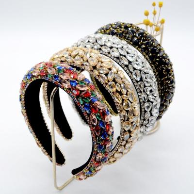 China New Arrival Accessory Best Diamond Colorful Designer Girls Hairbands Baroque Luxury Bling Crystal Rhinestone Headbands for sale